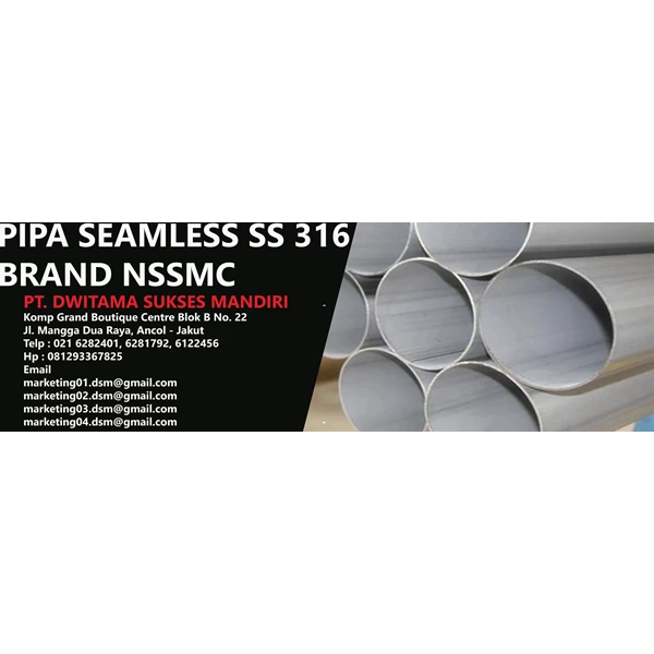 Pipa Stainless SS 316L Seamless Brand NSSMC