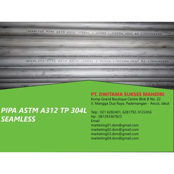 Pipa Seamless SS 304/L Ex China