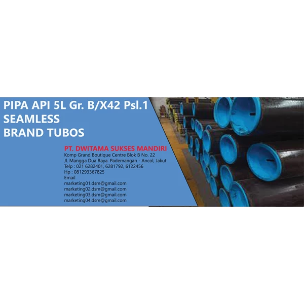 Pipa Baja API 5L Gr. B Seamless Brand Tubos